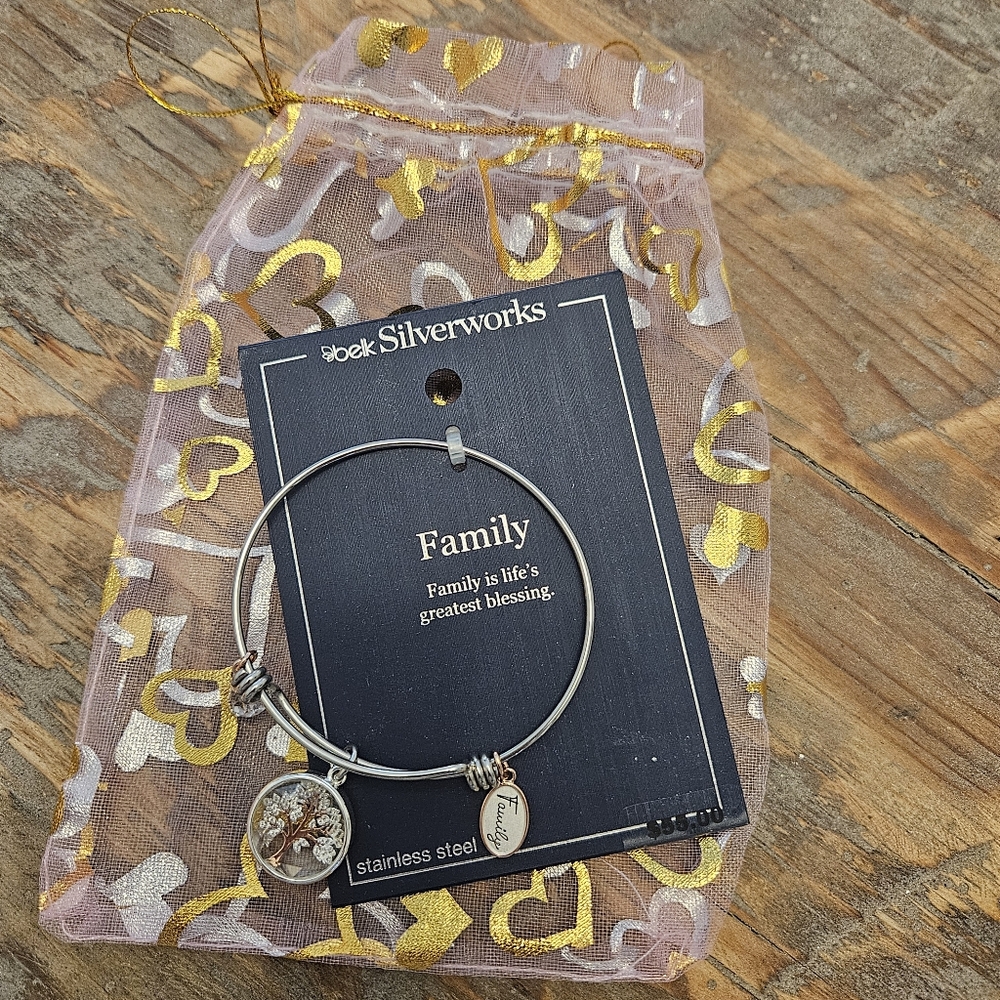 Belk Silverworks Family Stainless Steel Charm Bracelet - Picture 3 of 3